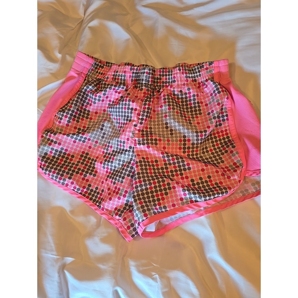 Danskinβ Now Womens Shorts S 4-6 Pink Gray White Polka Dots Athletic Running